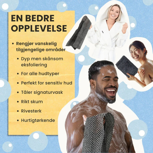 Eksfolierende dusjduk – For mykere og renere hud